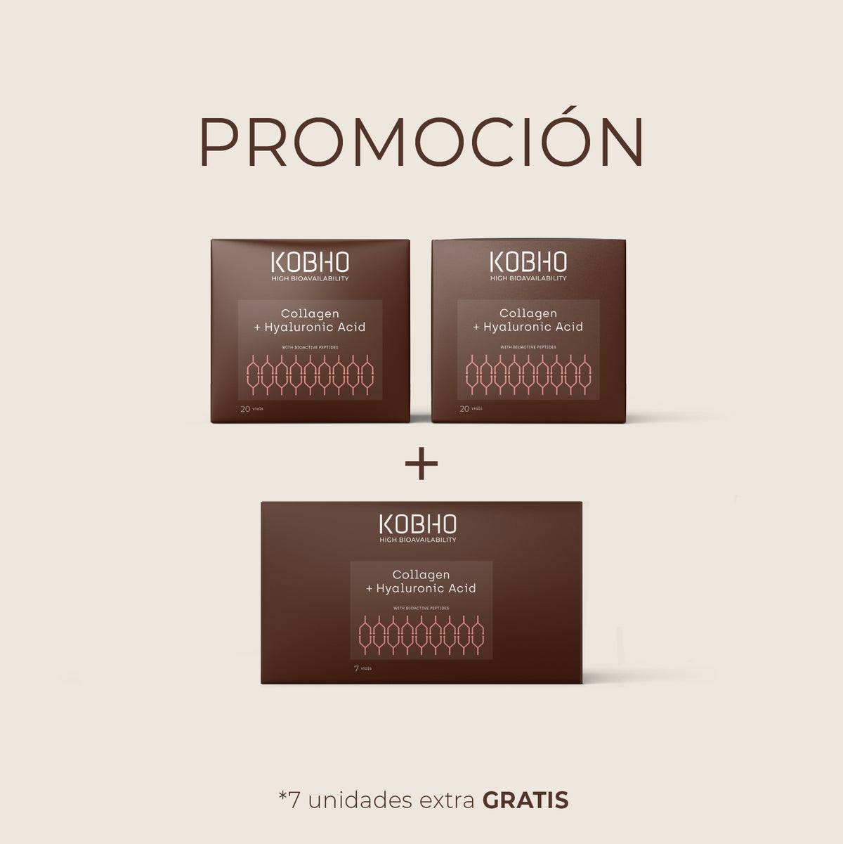 2 Cajas de Colágeno con Ácido Hialurónico + 7 unidades de REGALO
