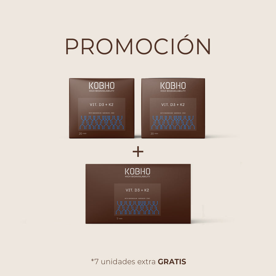 2 Cajas de Vitamina D3 + K2 | 7 unidades de REGALO